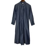 ZARA  Kyra Linen Blend Midi Shirt Dress Blue A-Line Long Sleeve 2674/250 size XS Photo 2