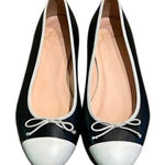 J.Crew Kiki Black and White Cap Toe Ballet Flats Shoes Womens Size 6 Photo 0
