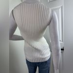 Veronica Beard  Cream Ribbed Sleeveless Tank Top Photo 4