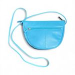 Ili New York Blue Leather RFID Crossbody Bag Small Zip Top Travel Purse Photo 1