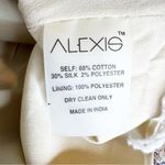 Alexis Vichy Silk Blend Textured Stripe Skirt with Fringe Hem In Neutral Size S Photo 8