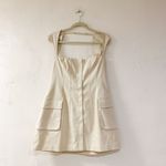 L'Academie L’academie Ashleigh Stretch Cotton Cargo Mini Dress in Khaki Beige XL Photo 1