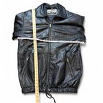 Vintage 90s Black Leather Car Coat Size M Photo 6