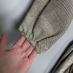 Alexis Crinkle Drop Waist Mini Dress Small Gold Party Holiday Tie Balloon Sleeve Photo 2