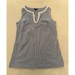 Talbots SLEEVELESS Blue & White Tank TOP SIZE 2 Stripes Cotton Blend Tunic GH Photo 10