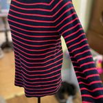 Ralph Lauren Lauren Women’s Size Large Navy & Red Striped Sweater • Relaxed Fit Photo 6