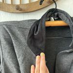 CAbi  Stretch Blazer Sweater Jacket Gray Cracked Suede Style Collar Size 6 Photo 4