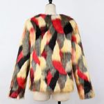 Faux Fur Coat Shabby Chic Boutique Lined Thick Fluffy Red Brown Tan Black Fur Photo 4