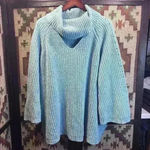 Lane Bryant Woman’s Blue Texture Knit Cowl Neck Sweater Size 22/24 Photo 1