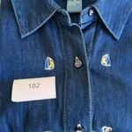 Blue Button Down Shirt with Classic Short Sleeves 100% cotton Size M Photo 8