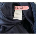 Earthbound Trading Women's Navy Faux Suede Flare Floral Cutout Pants Photo 8