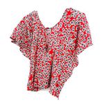 ZARA Trafaluc Collection size XL red short sleeve top cut out back detail floral Photo 0