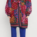 Farm Rio Rainbow Hearts Jacquard-knit Belted Cardigan Size XS Photo 0