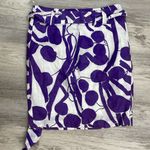 ZARA Basic Purple & White Print Above the Knee Zip Front Skirt with Tie Belt XS Photo 2