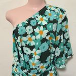 BTFBM one shoulder floral green short romper tie front woman plus size XXL zip Photo 3