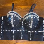 Black and rhinestone corset top Size L Photo 0