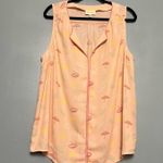 Modcloth  Umbrella Tank Top Sleeveless Flowy Blouse Peach Women’s Size 1X Photo 0