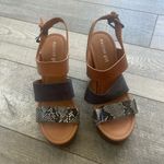 Madden Girl Mixxx Mob Wife Size 10 Strappy Wood High Heels Photo 2