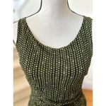 Kenneth Cole Vintage Y2K Olive Green Dot Drop Waist Handkerchief Hem Midi Dress Photo 1