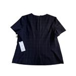 EXPRESS Ann Taylor Blouse Plaid Navy & White size 14P Photo 6