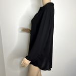 Joan Vass  Black Sheer V Neck Top Photo 1