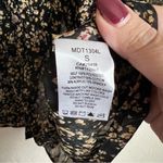 Miss Me  Black Lace Ditsy Floral Gypsy Boho Button Down Peasant‎ Blouse Photo 5