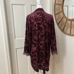 In Bloom by Jonquil XL Burgundy Burnout Velour Robe Kimono & Nightgown Set Purple Photo 9
