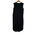 J.Crew  Sleeveless Tank Curve Hem Midi Cover Up Casual Dress Round Neck L Black Photo 14
