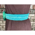 Coldwater Creek  belt rope braided boho blue lucite buckle Photo 5