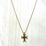 Solid 18K, genuine emeralds cross pendant Gold Photo 4