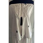 2 Piece White Polka Dot Tube Top Set Strapless Bandeau Blouse Wide Leg Pant Sz M Size M Photo 2