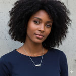 Women's Unbranded Silver Gold Diamond Bar Necklace, One Size Photo 0