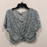 SO Floral Button-Down Knotted Top Photo 0