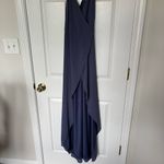Lulus  Here's To Us Maxi Wrap Dress in Granite Blue Size Medium Photo 3