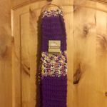 Isotoner ISOTONOR Violet Mlt-Clr Stripes Pom-Pom SCARF NWT Photo 2