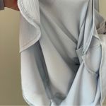 Rumor Light Blue Belted Flared Ruffle Bottom Mini Dress SZ Small Photo 9