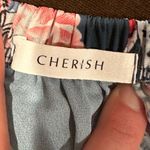 Cherish  Blues Pinks Floral Print Short Romper Bell Sleeves Cold Shoulder… Photo 7