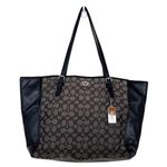 Coach  Turnlock Signature Jacquard Monogram Black Gray Tote Photo 11