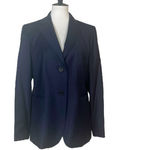 Lands' End Lands’ End Blazer 2 Button Closure Notch Lapel Wool Blend Blue Women’s Size 12 Photo 0