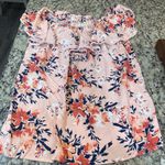 Faded Glory  Pink and Blue Floral Top Photo 0