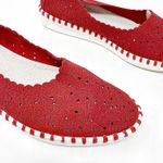 Spring Step [Patrizia ] Red Grazana Leather Cutout Floral Ballerina Flats Size 36 Photo 5
