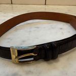 Ralph Lauren Alligator Leather Belt Gold Buckle Designer Womens Size 34 Photo 0