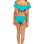 Trina Turk  Jade Ruffle Flutter Getaway Off the Shoulder Bandeau Bikini  8 = M‎ Photo 1