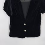 NIKIBIKI Vintage Y2K  Velvet Jacket Juniors Large Black Whimsigoth Silver Buttons Photo 2