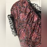 Rose D Paisley Silk Milkmaid Lace Sequin Dress MIDI Pink Photo 1