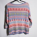 American Living 90s Vibrant Knit‎ Granny Sweater Nordic Aztec Geometric Boho Cabin Cottage Fun M Photo 1