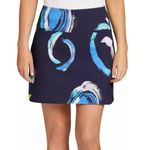Lady Hagen Pull On Skort Tummy Control Pockets Stretch Swirl Print Navy Blue XXL Photo 0
