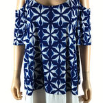 Karen Kane  Blue Kaleidoscope Stretch Jersey Top Plus 2X Photo 0