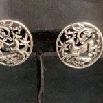 Sarah Coventry Clip On Silver Tone Scenic Deer Open Work SKU 282 Photo 0