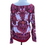 Boston Proper  Paisley Fitted Bottom Spandex Stretch Blouse XS Photo 4